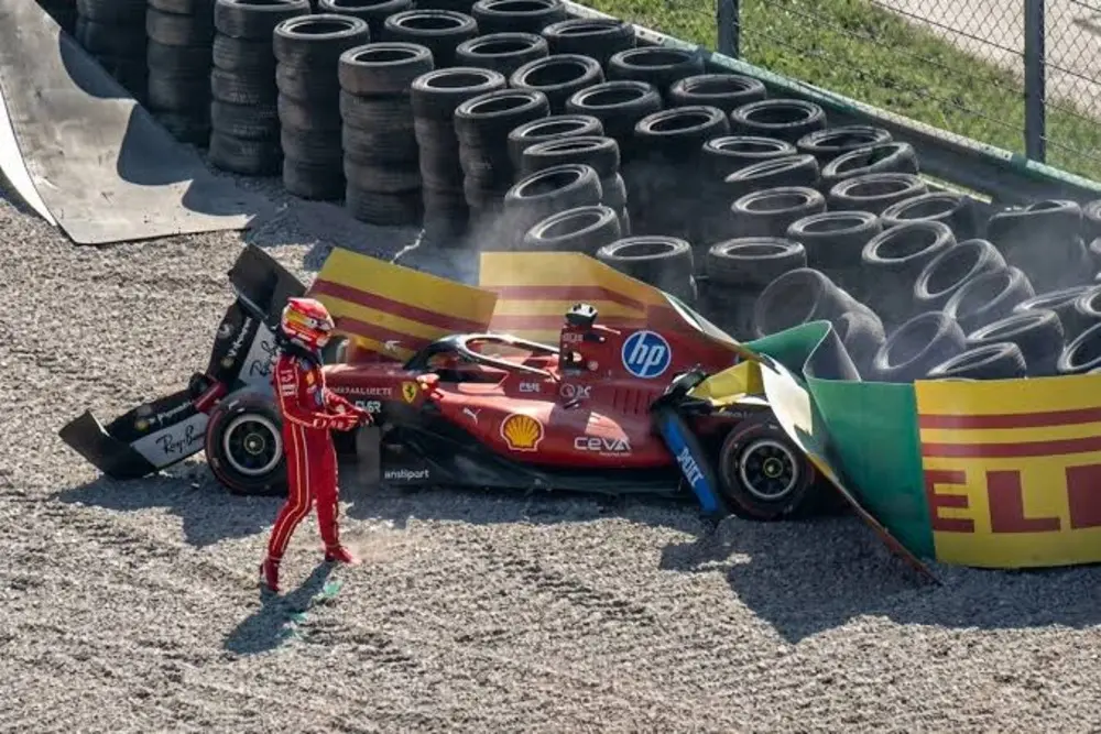 Charles Leclerc's crash Ferrari Monza 2026 F1 Italian Grand Prix