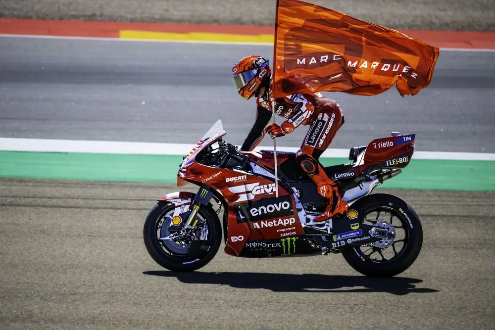 Marc Marquez wins San Marino MotoGP, takes 2026 title lead as Marco Bezzecchi crashes