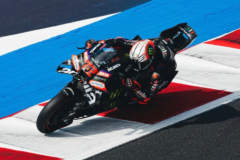 Marco Bezzecchi breaks Misano MotoGP lap record to take pole, Alex Marquez crashes